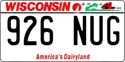 WI license plate 926NUG