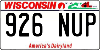 WI license plate 926NUP