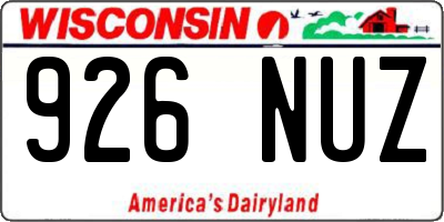 WI license plate 926NUZ