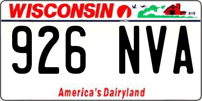 WI license plate 926NVA