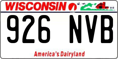 WI license plate 926NVB