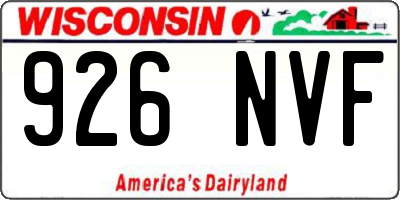 WI license plate 926NVF