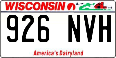 WI license plate 926NVH