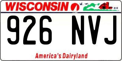 WI license plate 926NVJ