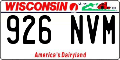 WI license plate 926NVM