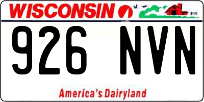 WI license plate 926NVN