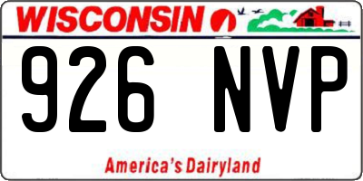 WI license plate 926NVP
