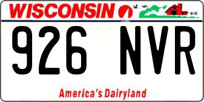 WI license plate 926NVR