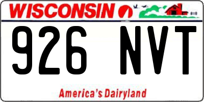 WI license plate 926NVT