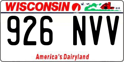 WI license plate 926NVV