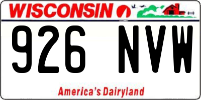 WI license plate 926NVW