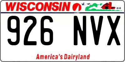 WI license plate 926NVX