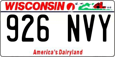 WI license plate 926NVY