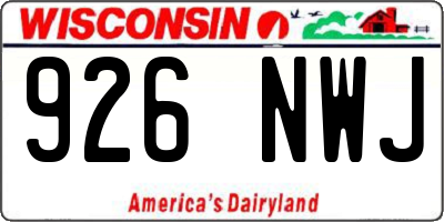 WI license plate 926NWJ