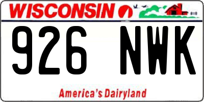 WI license plate 926NWK