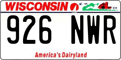 WI license plate 926NWR