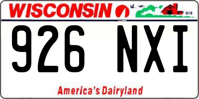 WI license plate 926NXI