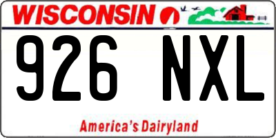WI license plate 926NXL