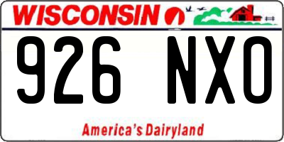 WI license plate 926NXO