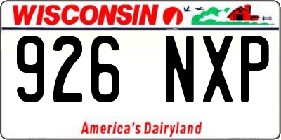 WI license plate 926NXP