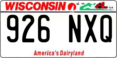 WI license plate 926NXQ