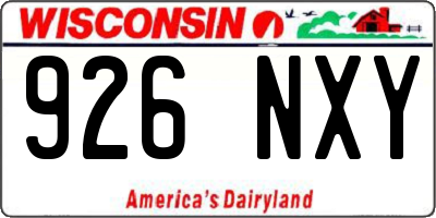 WI license plate 926NXY