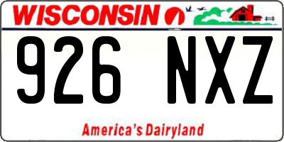 WI license plate 926NXZ