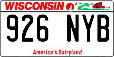 WI license plate 926NYB