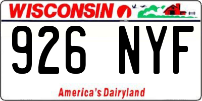 WI license plate 926NYF