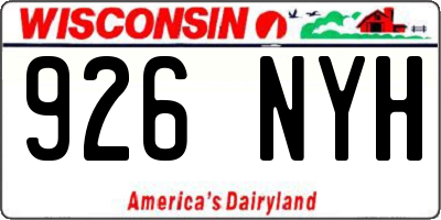 WI license plate 926NYH