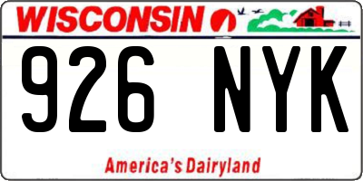 WI license plate 926NYK