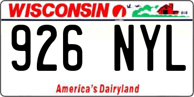 WI license plate 926NYL