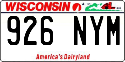 WI license plate 926NYM
