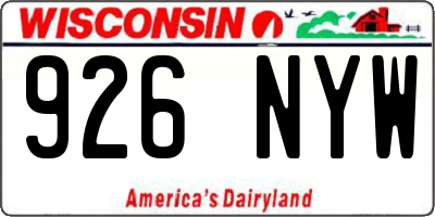 WI license plate 926NYW