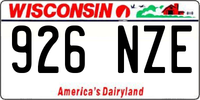 WI license plate 926NZE