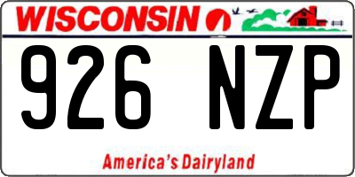 WI license plate 926NZP