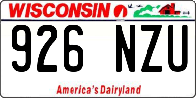 WI license plate 926NZU