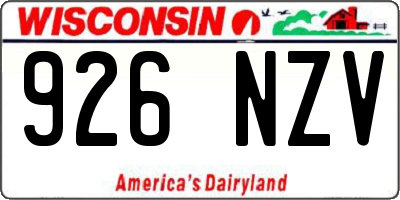 WI license plate 926NZV