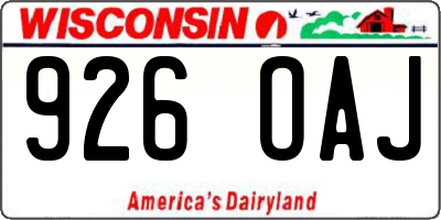 WI license plate 926OAJ