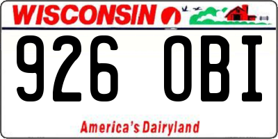 WI license plate 926OBI