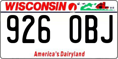WI license plate 926OBJ