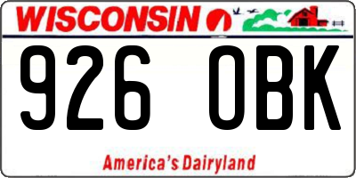 WI license plate 926OBK