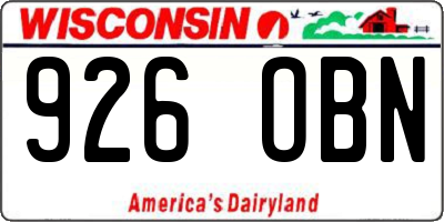 WI license plate 926OBN