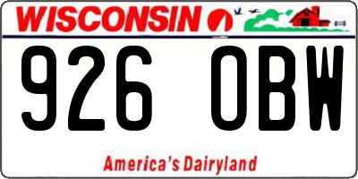 WI license plate 926OBW