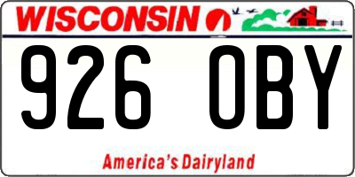 WI license plate 926OBY
