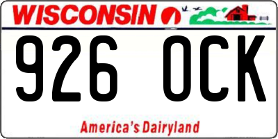 WI license plate 926OCK