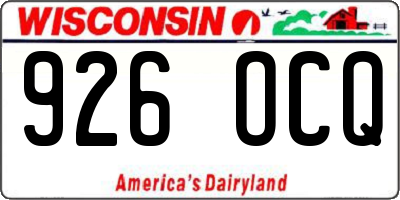 WI license plate 926OCQ
