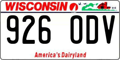 WI license plate 926ODV
