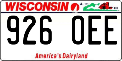 WI license plate 926OEE