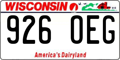 WI license plate 926OEG